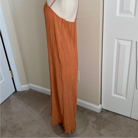 Madewell The Goldie Dress in Plissé Sunset Haze Orange Size 0 - Picture 6 of 8
